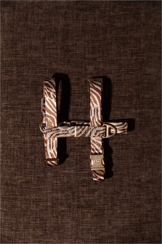 Dogguo Zebra Harness - Hondentuig - Bruin&Beige 40-67/62-102x2.5 Cm