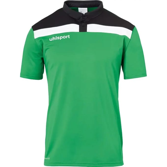Uhlsport Offense 23 Polo Kinderen - Groen / Zwart / Wit | Maat: 152