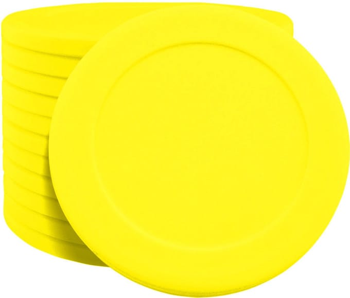 CombiCraft Blanco Plastic Pokermunten Ø40mm Neon Geel - 100 stuks