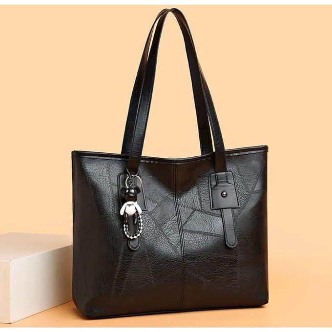 Dames Handtas Splicing Tote Bag Casual Schoudertas Grote Capaciteit Veelzijdige Commuter Handtas 33*12*28cm
