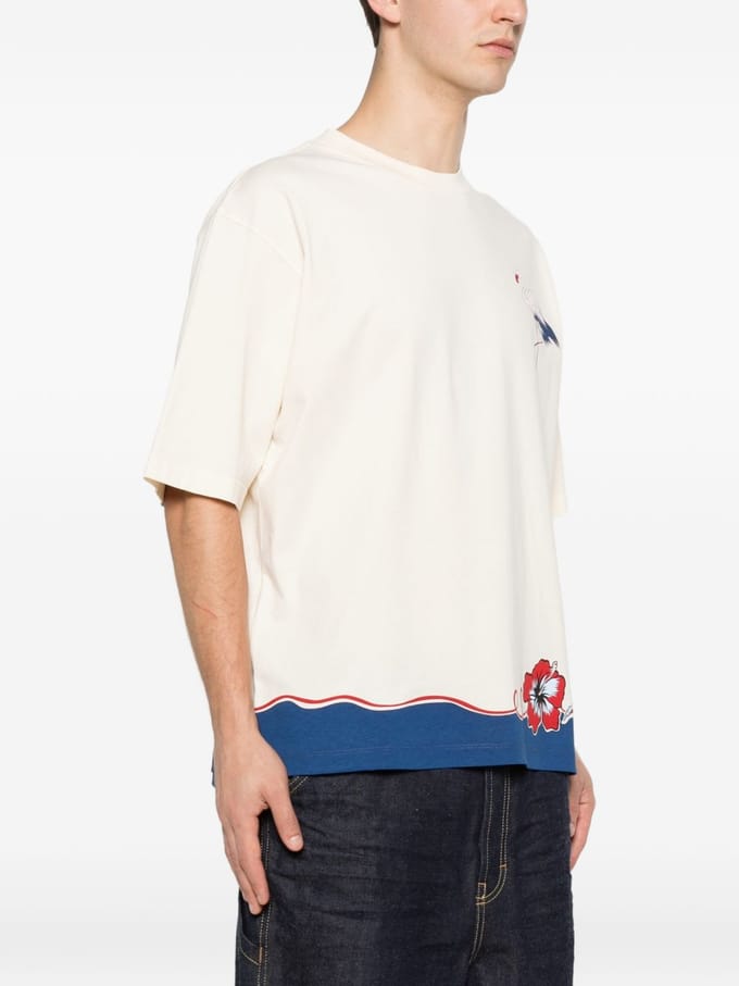 Dsquared2 T-shirt fenicottero man beige