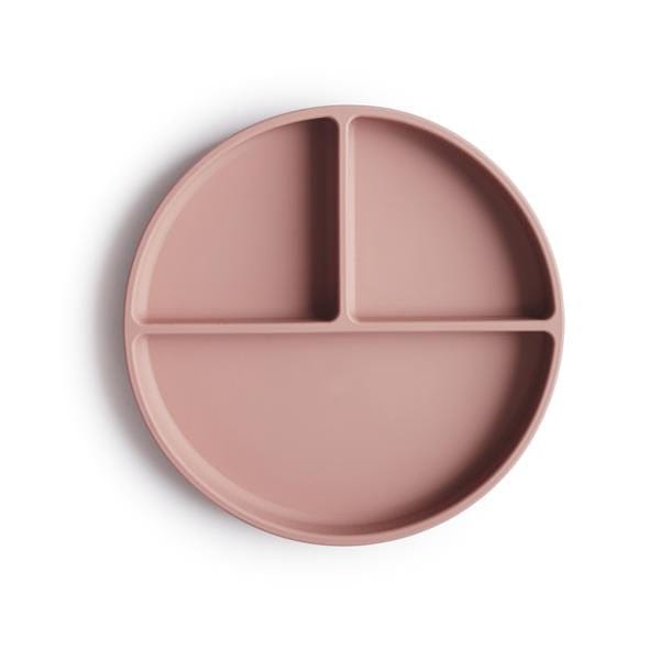Silicone bord met onderverdeling - Mushie - Blush roze