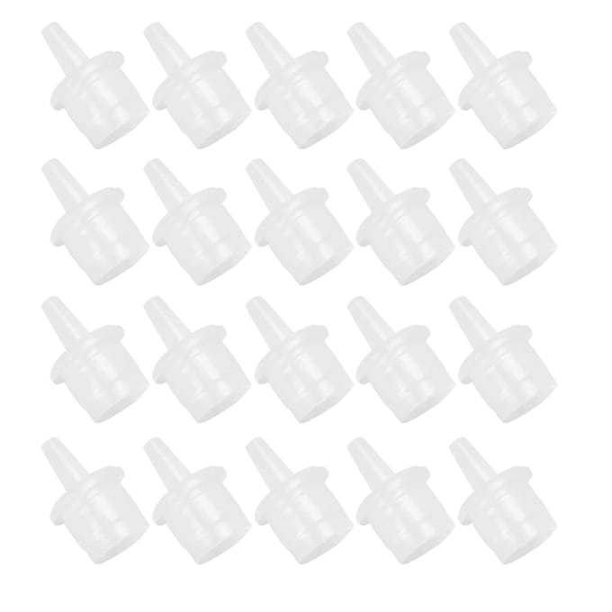 Lot de 20 embouts de colle pour extensions de cils, bouchons pour flacons de colle adhésive pour greffe de faux cils white