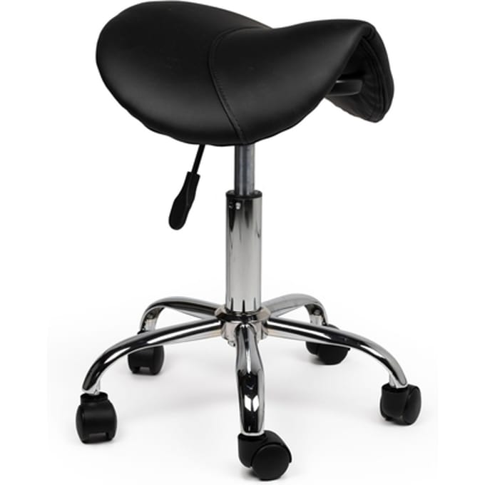 Zadelkruk Office laag harde wielen zw