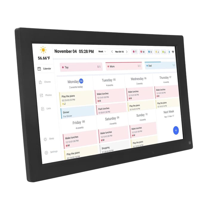 Digitale Kalender 15,6 Inch Interactief Touchscreen Desktop Wandmontage APP Bediening Digitale Gezinsplanner Kalender met Type 2 white