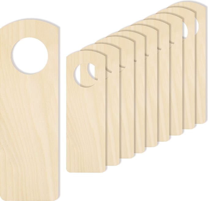 Creative Deco 10 x Deurhangers | 15 x 5 cm | Hout Multiplex | Kunst Decoupage, Schilderen, Decoreren, Cadeau, DIY