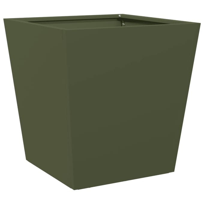 vidaXL - Plantenbak - 40x40x40 - cm - staal - olijfgroen