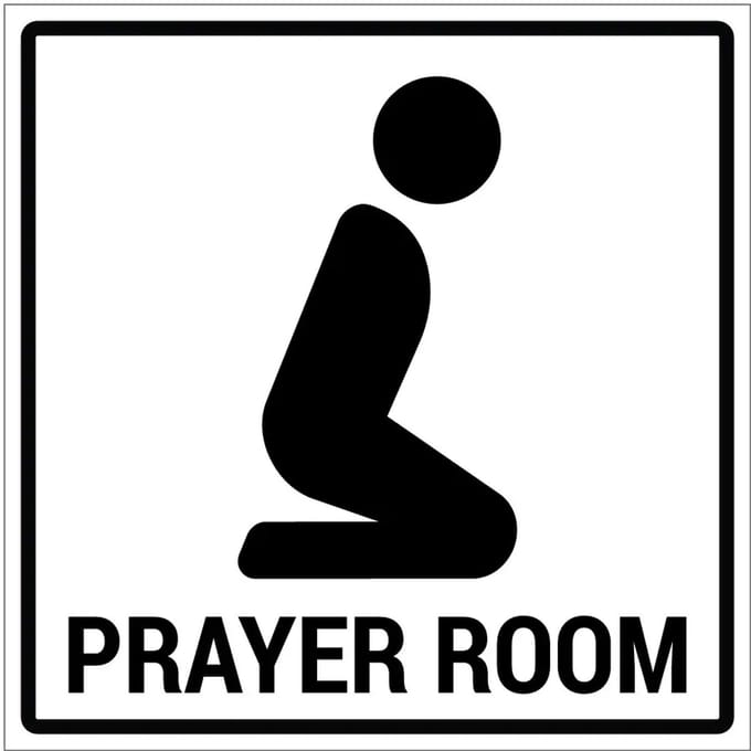 Prayer room bord | gecoat dibond materiaal | 40 x 40 cm