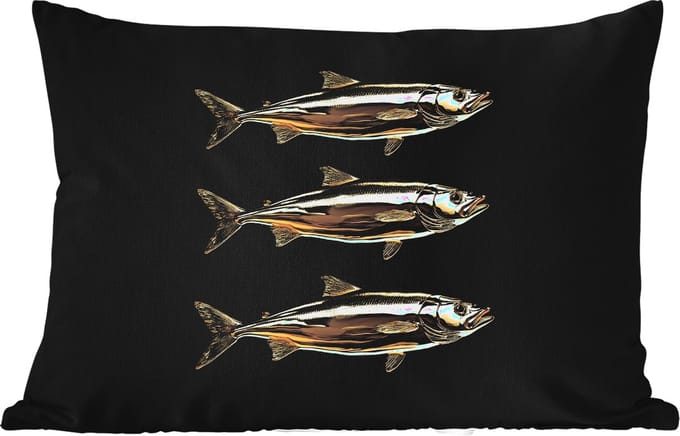 Buitenkussens - Tuin - Vissen - Goud - Zwart - 50x30 cm