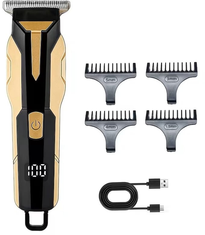 FEIYBA Scheerapparaat - Usb Oplaadbare Tondeuse - Lichaamshaar + Baardtrimmer - Krachtige en Compacte Tondeuse - Kleur: Goud