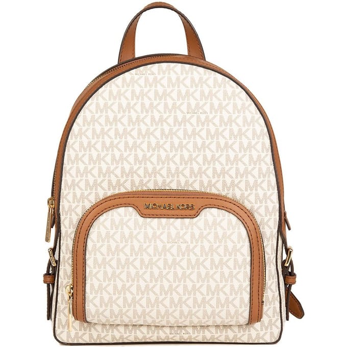 Michael Kors Jaycee middelgrote rugzak met logo-vanille