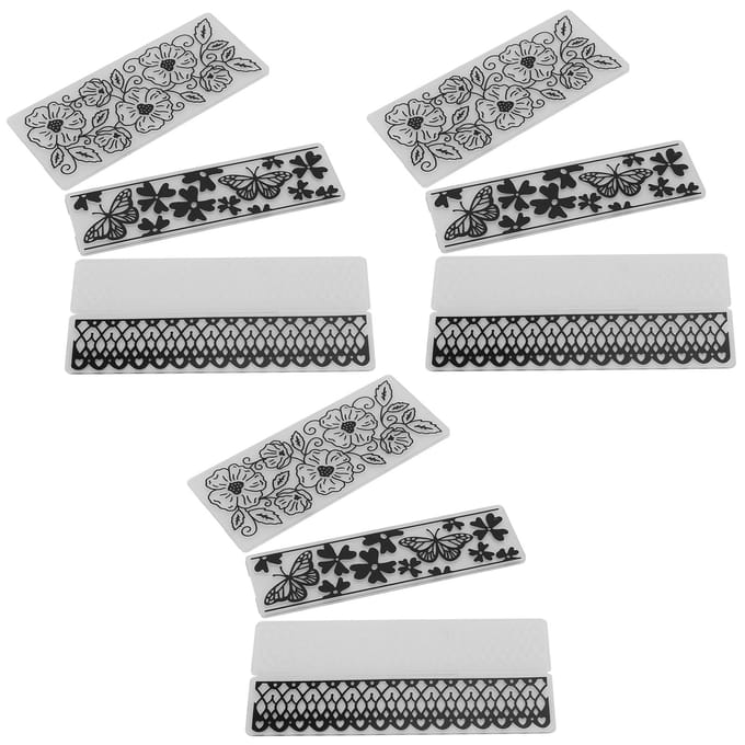 9 Stuks Bloem Plastic Embossing Folder Rechthoek voor DIY Kaartenmaker Handgemaakte Accessoires white