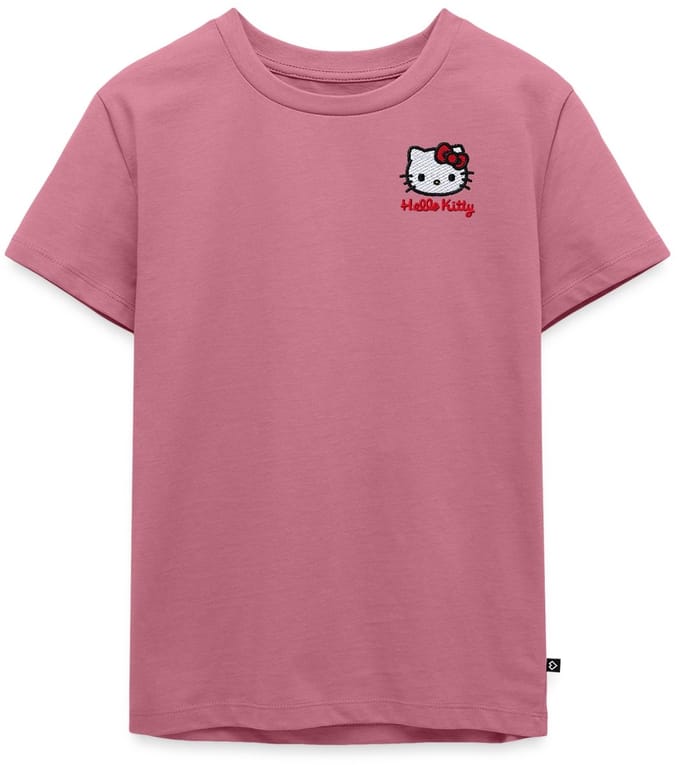 Hello Kitty Geborduurd Portret Premium T Shirt Kinderen