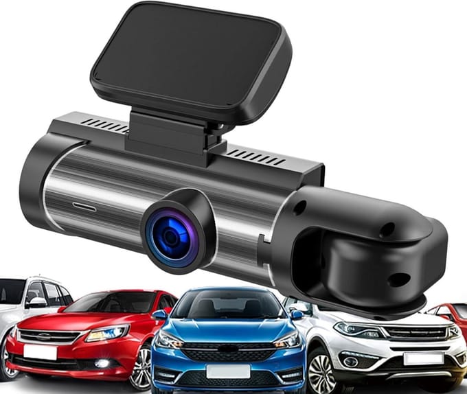 Beveiligingscamera Auto - Dashboard Camera - Verkeer Monitoren - Dual Channel Opname - 6.50 x 4.5 - Zwart