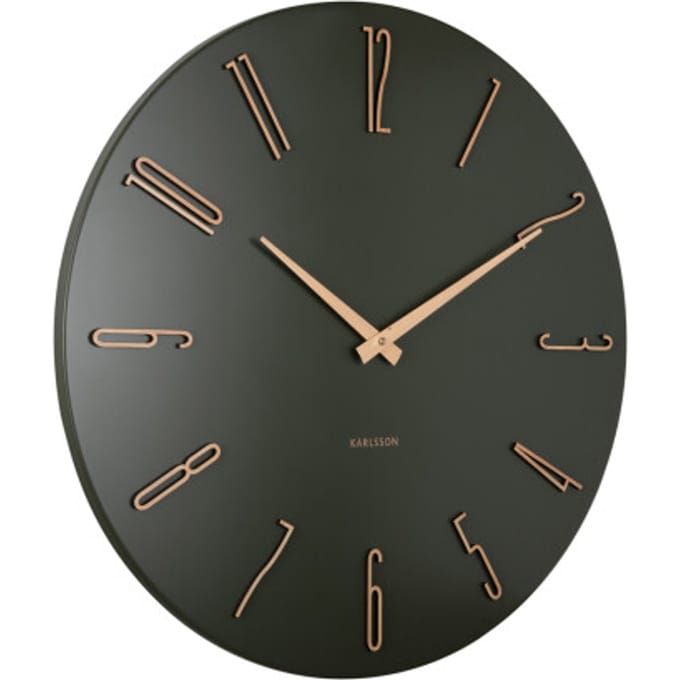 Karlsson - Wandklok Esmerado Large - Luxury green- Ø60cm