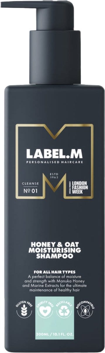 Label.M Honey & Oat Shampoo - 300 ml- Normale shampoo - Voor Alle haartypes -