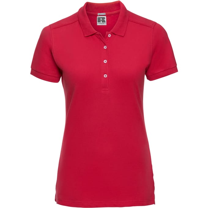 Russell Dames/Dames Stretch Fitted Poloshirt (Klassiek rood)