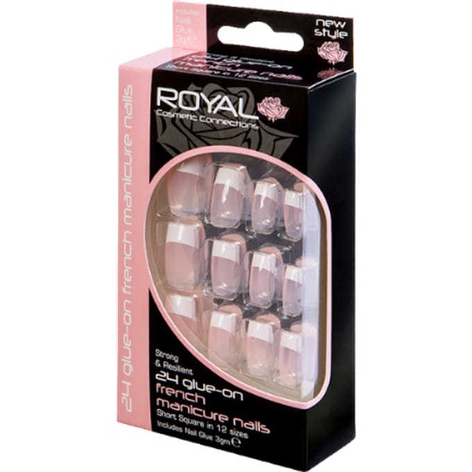Royal 24 Glue-On Nail Tips - French Manicure (met nagellijm)