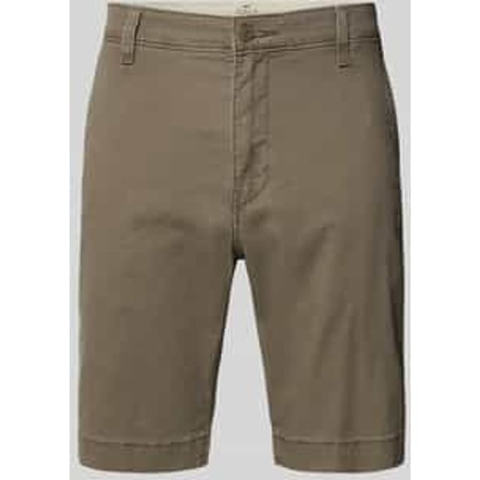 regular fit chino shorts van een katoenmix met linnen aandeel