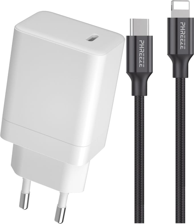 65w oplader geschikt voor iPhone / iPad + Lightning naar usb C kabel 1 meter - Snellader