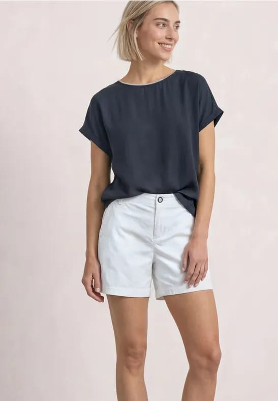 2-in-1-Shirt van chiffon met boothals