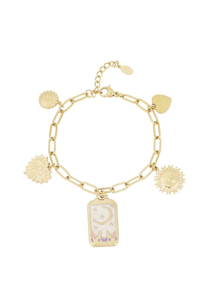 Bedelarmband Magic Moon - Verkleurt niet - Cadeau - Goudlief