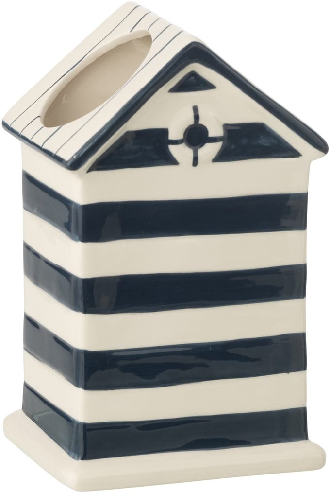 J-Line bloempot Beach House - porselein - blauw/wit - large