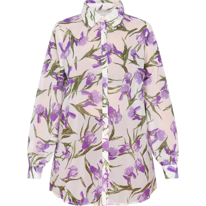usha Blouse Dames Lichtpaars veelkleurig