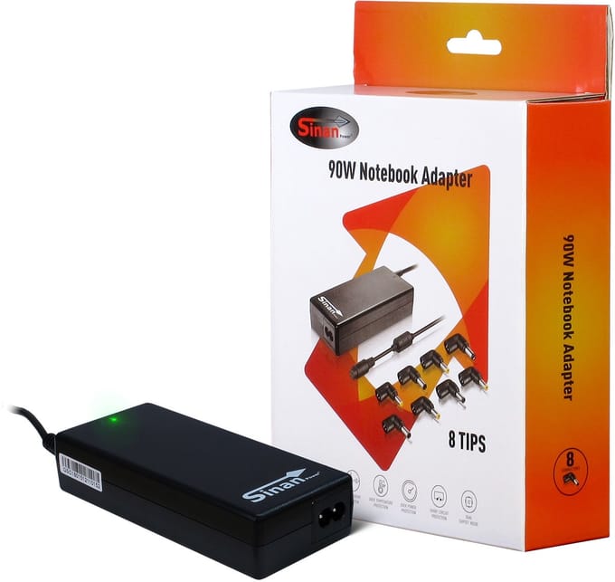 Inter-Tech - universele notebook adapter - 90W - zwart
