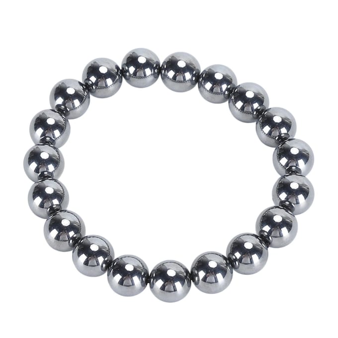 Terahertz Armband met Elastisch Koord Terahertz Helende Steen Kralen Kracht Energie Steen Armband voor 6mm gray
