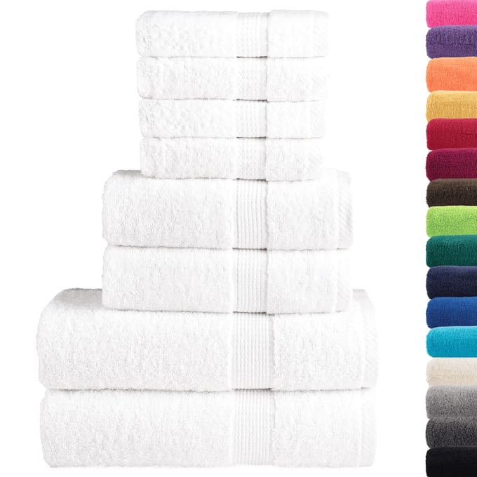 vidaXL - 8-delige - Handdoekenset - SOLUND - 600 - g/m² - wit