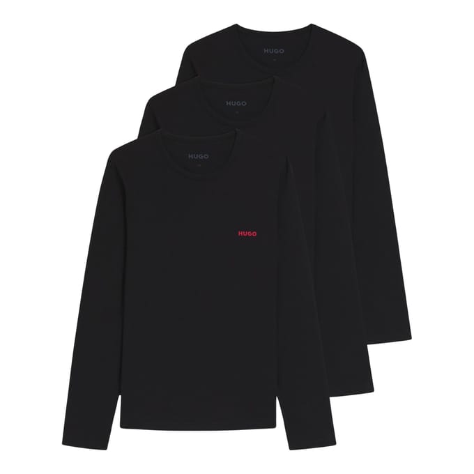 Regular fit shirt met lange mouwen van puur katoen in set van 3