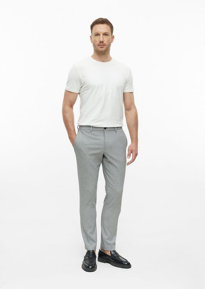 pantalon regular fit met viscose