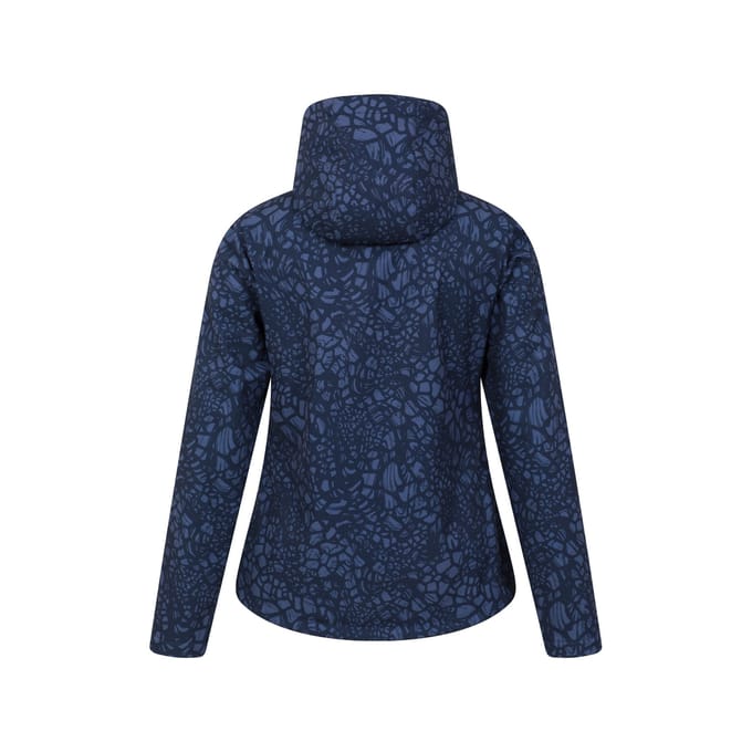 Mountain Warehouse Dames/Dames Exodus Abstract Waterafstotend Soft Shell Jasje (Donkerblauw)