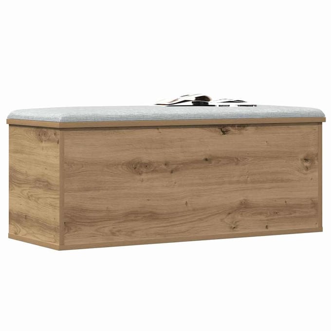vidaXL - Opslagdoos - Artisan - Eiken - 90 - x - 35 - x - 35 - cm - Bewerkt - hout