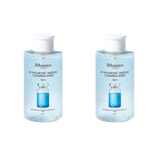 JMSOLUTION H9 Hyaluronic Ampoule Reinigingswater 500ml 1+1 Speciale Set | Diep Hydraterend & Zachte Make-up Remover white