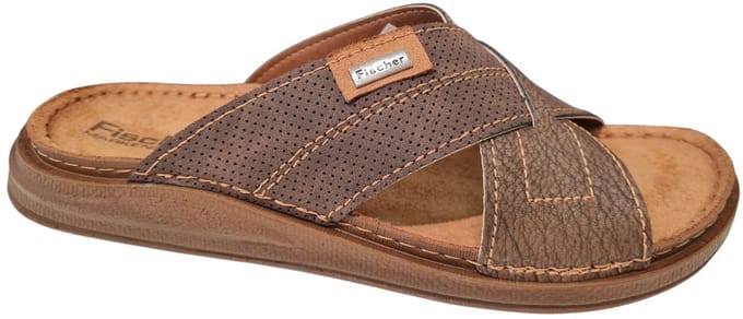 Fischer Slide Heren Slippers - Bruin - Maat 45