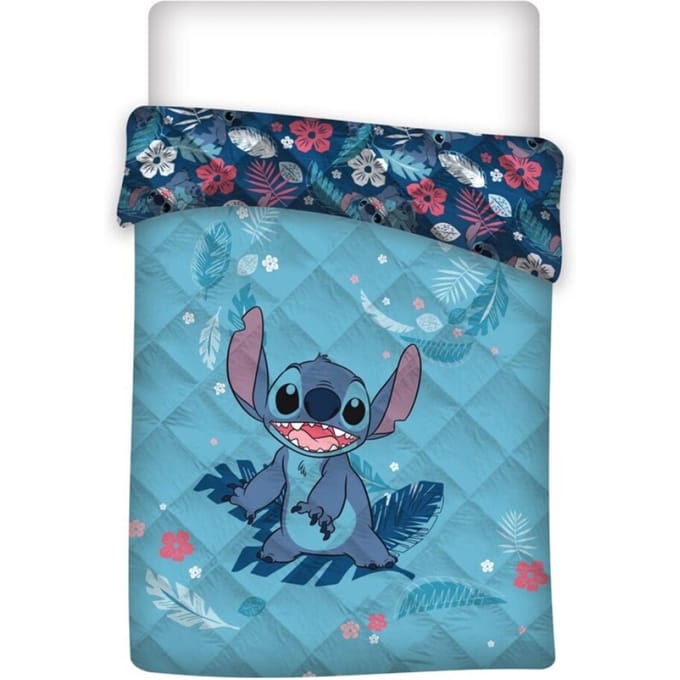 Disney Lilo & Stitch Sprei Flowers - Eenpersoons - 140 x 200 cm - Polyester