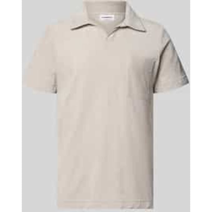 relaxed fit poloshirt met V-hals