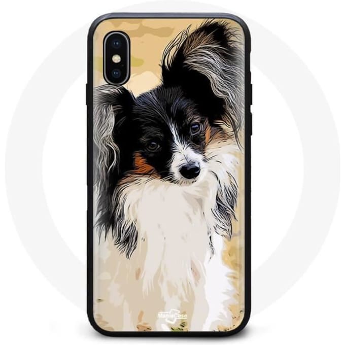 Coque Souple - Mixte - Iphone XS Max - Chien Epagneul Nain Continental - Noir