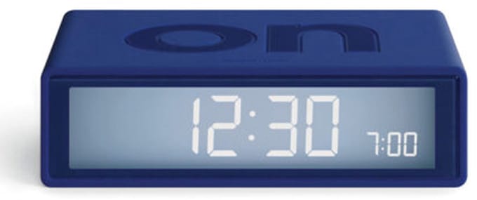 Lexon Flip Classic ON OFF omkeerbare oplaadbare Wekker - Donker Blauw