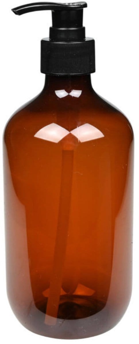 Benson Zeepdispenser - bruin - 500 ml - zeeppompje - D7 x H19 cm