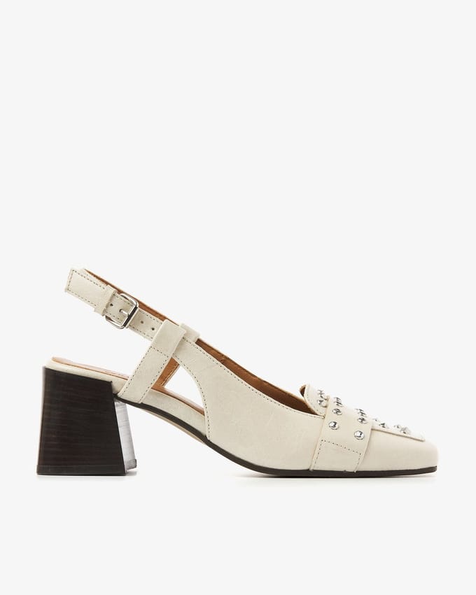 VIA VAI Laine Julia Slingbacks Dames - Leer - Beige - Maat 41