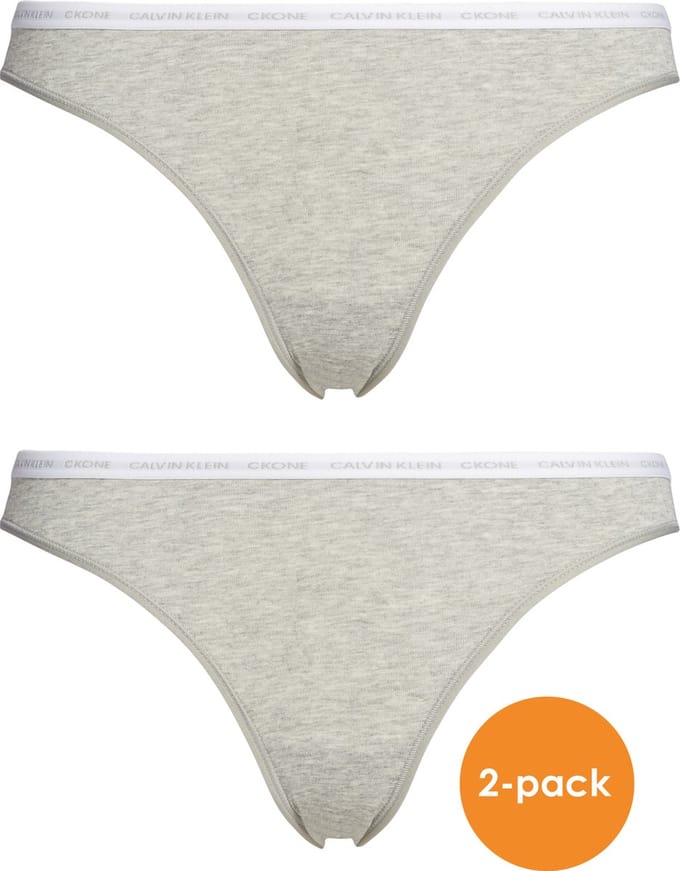 Calvin Klein dames CK ONE Cotton slips (2-pack) - grijs melange