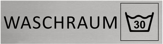 CombiCraft Aluminium Deurbordje "Waschraum " 165x45mm met tape