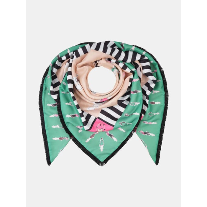 Mucho Gusto Zijden sjaal st. tropez print met luipaard motief