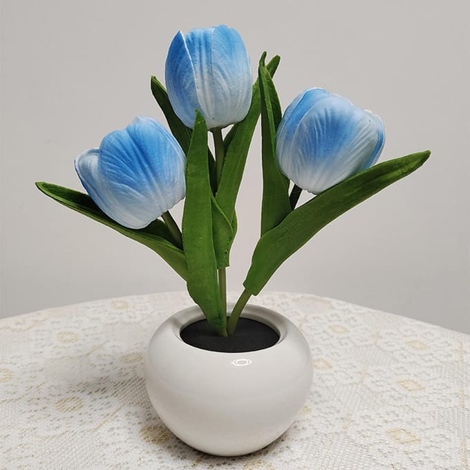 Tulpenlamp decoratieve tafellamp voor binnen, led-simulatie tulp bloempotlamp, omgevingsnachtlampje