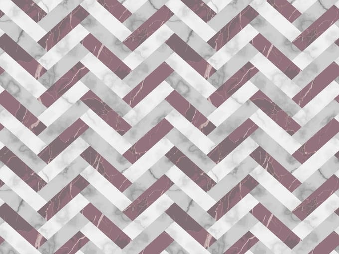 Placemat vinyl | Marmer visgraat grijs/oud roze | 4 stuks