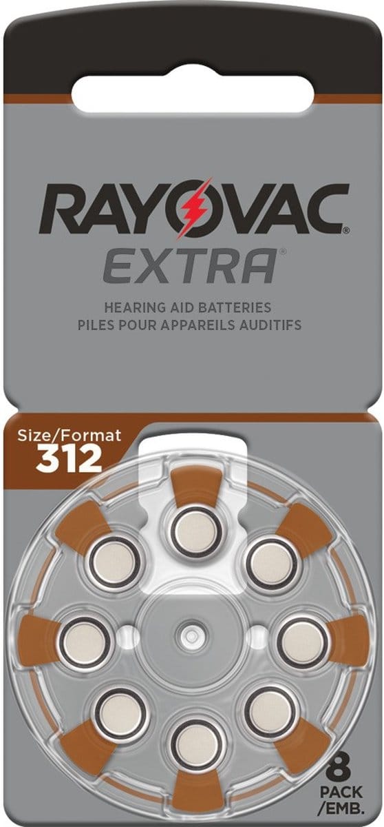 Rayovac Extra Advanced 312 Hoorbatterijen PR41 Bruin – 8 Stuks