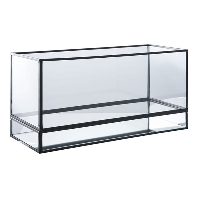 Hurricane Kaarshouder - Zwart - Glas - Metaal - 30x12x15cm